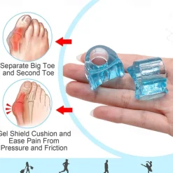 1 Pair Blue Soft Silicone Gel Toe Separator Hallux Valgus Bunion Spacers Thumb Corrector Foot Care Tool