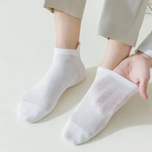 1 Pair Men's Simple Breathable Mesh Short Socks, Thin Basketball Sports Socks, Summer, Solid Color