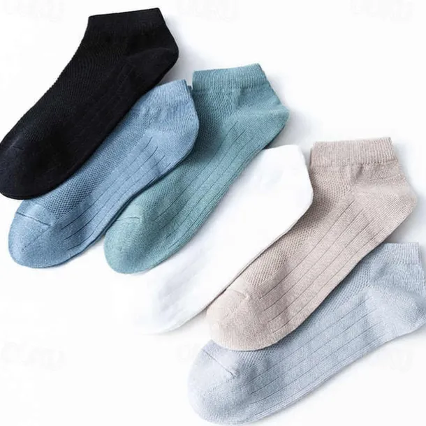1 Pair Men's Simple Breathable Mesh Short Socks, Thin Basketball Sports Socks, Summer, Solid Color