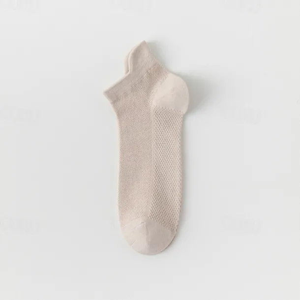 1 Pair Men's Simple Breathable Mesh Short Socks, Thin Basketball Sports Socks, Summer, Solid Color