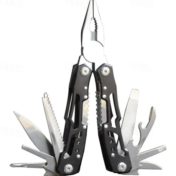 1 Pair Of Stainless Steel Folding Pliers With Screwdriver, Saw, Knife, Bottle Opener For Camping, Tactical, Household Tools