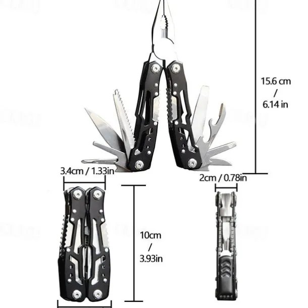 1 Pair Of Stainless Steel Folding Pliers With Screwdriver, Saw, Knife, Bottle Opener For Camping, Tactical, Household Tools