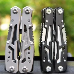 1 Pair Of Stainless Steel Folding Pliers With Screwdriver, Saw, Knife, Bottle Opener For Camping, Tactical, Household Tools