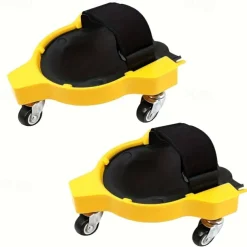 1 Pair Rolling Knee Creeper Pads and Tool Tray with 3 Swivel Casters & Adjustable Strap Full 360 Degree Turn Capability for Home Workshop Auto Repairing Maintaining