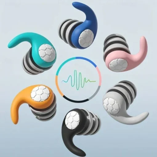 1 Pair Sleeping Ear Plugs Silicone Soft Comfortable Earplugs Sound Insulation Noise Reduction Earbuds Noise Filter Sleeping Swimming Waterproof Three Layers Mute