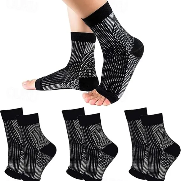 3 Pairs Neuropathy Socks,Toeless Compression Socks for Women and Men Soothe Socks for Neuropathy Pain Ankle Brace Plantar Fasciitis Relief