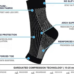 3 Pairs Neuropathy Socks,Toeless Compression Socks for Women and Men Soothe Socks for Neuropathy Pain Ankle Brace Plantar Fasciitis Relief