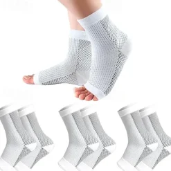 3 Pairs Neuropathy Socks,Toeless Compression Socks for Women and Men Soothe Socks for Neuropathy Pain Ankle Brace Plantar Fasciitis Relief