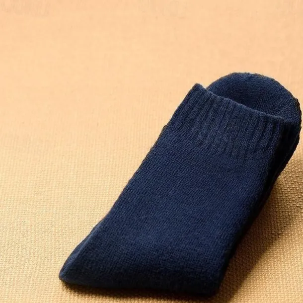 5 pairs of super thick wool socks winter men and women warm wool socks thickened plus velvet towel socks solid color terry socks