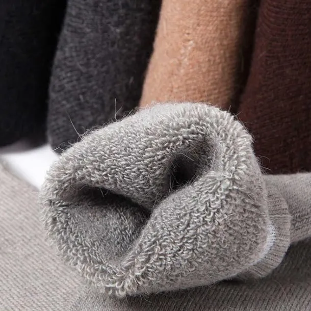 5 pairs of super thick wool socks winter men and women warm wool socks thickened plus velvet towel socks solid color terry socks