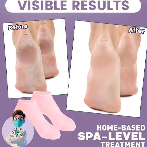 1 pairs Silicone Socks for Dry Cracked Feet, Women's Foot Socks for Moisturizing, one size