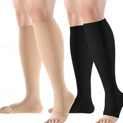 3 Pairs Toeless Compression Socks,15-20mmHg Neuropathy Socks Bunion Socks Opened Toe Compression Stockings for Men Women，Suit for Running,Nurse,Travel,Cycling,Athletic