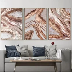 1 Panel Abstract Prints/Posters Luxury Pink Blue Gold Wall Art Modern Picture Home Decor Wall Hanging Gift Rolled Canvas Unframed Unstretched