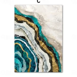 1 Panel Abstract Prints/Posters Luxury Pink Blue Gold Wall Art Modern Picture Home Decor Wall Hanging Gift Rolled Canvas Unframed Unstretched