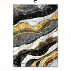 1 Panel Abstract Prints/Posters Luxury Pink Blue Gold Wall Art Modern Picture Home Decor Wall Hanging Gift Rolled Canvas Unframed Unstretched