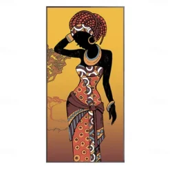 1 Panel People Prints African Women Wall Art Modern Picture Home Decor Wall Hanging Gift Rolled Canvas Unframed Unstretched