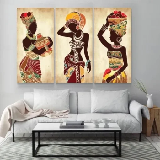 1 Panel People Prints African Women Wall Art Modern Picture Home Decor Wall Hanging Gift Rolled Canvas Unframed Unstretched