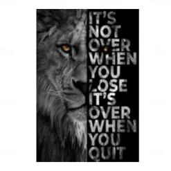 1 Panel Quotes Prints Posters/Picture Animal Lion Letters Inspirational Quotes Modern Wall Art Wall Hanging Gift Home Decoration Rolled Canvas No Frame Unframed Unstretched Multiple Size