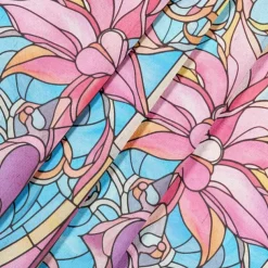 2 Panels 100% Blackout Curtain Stained Glass Pattern Curtain Drapes For Living Room Bedroom Kitchen Window Treatments Thermal Insulated Room Darkening