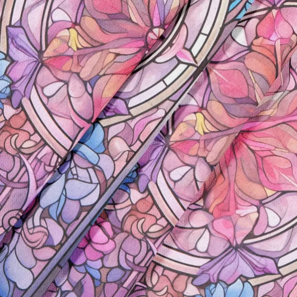 2 Panels 100% Blackout Curtain Stained Glass Pattern Curtain Drapes For Living Room Bedroom Kitchen Window Treatments Thermal Insulated Room Darkening