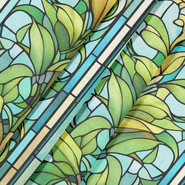 2 Panels 100% Blackout Curtain Stained Glass Pattern Curtain Drapes For Living Room Bedroom Kitchen Window Treatments Thermal Insulated Room Darkening