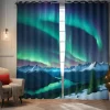 2 Panels Curtain Drapes Blackout Curtain For Living Room Bedroom Kitchen Aurora Northern Light Window Treatments Thermal Insulated Room Darkening