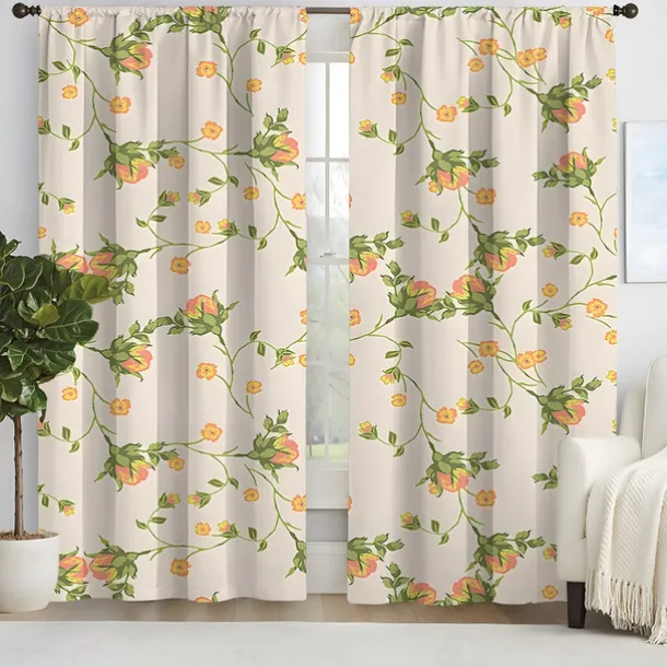 2 Panels Curtain Drapes Blackout Curtain For Living Room Bedroom Kitchen Window Treatments Thermal Insulated Room Darkening