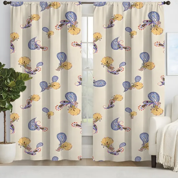 2 Panels Curtain Drapes Blackout Curtain For Living Room Bedroom Kitchen Window Treatments Thermal Insulated Room Darkening