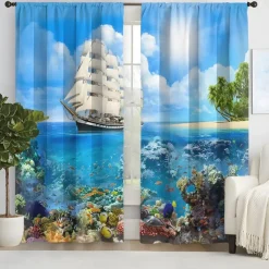 2 Panels Curtain Drapes Blackout Curtain For Living Room Bedroom Kitchen Window Treatments Thermal Insulated Room Darkening