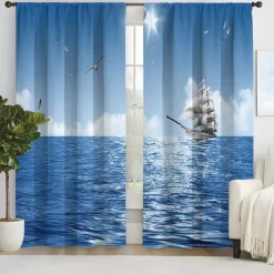 2 Panels Curtain Drapes Blackout Curtain For Living Room Bedroom Kitchen Window Treatments Thermal Insulated Room Darkening