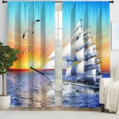 2 Panels Curtain Drapes Blackout Curtain For Living Room Bedroom Kitchen Window Treatments Thermal Insulated Room Darkening
