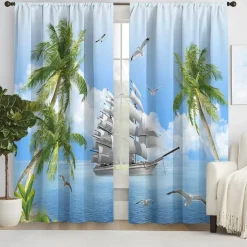 2 Panels Curtain Drapes Blackout Curtain For Living Room Bedroom Kitchen Window Treatments Thermal Insulated Room Darkening