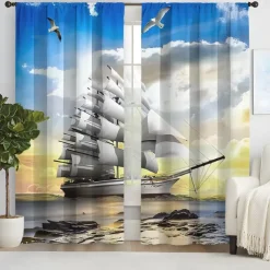 2 Panels Curtain Drapes Blackout Curtain For Living Room Bedroom Kitchen Window Treatments Thermal Insulated Room Darkening