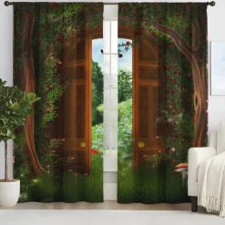 2 Panels Curtain Drapes Blackout Curtain For Living Room Bedroom Kitchen Window Treatments Thermal Insulated Room Darkening