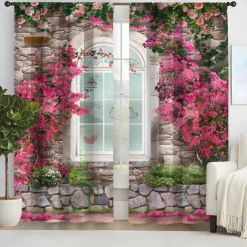 2 Panels Curtain Drapes Blackout Curtain For Living Room Bedroom Kitchen Window Treatments Thermal Insulated Room Darkening