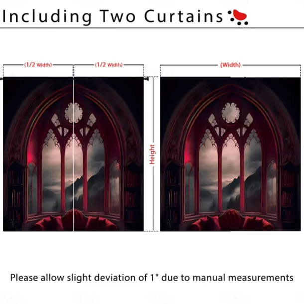 2 Panels Curtain Drapes Blackout Curtain For Living Room Bedroom Kitchen Indoor Stained Glass Window Treatments Thermal Insulated Room Darkening