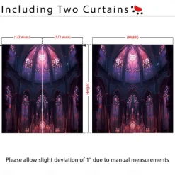 2 Panels Curtain Drapes Blackout Curtain For Living Room Bedroom Kitchen Indoor Stained Glass Window Treatments Thermal Insulated Room Darkening