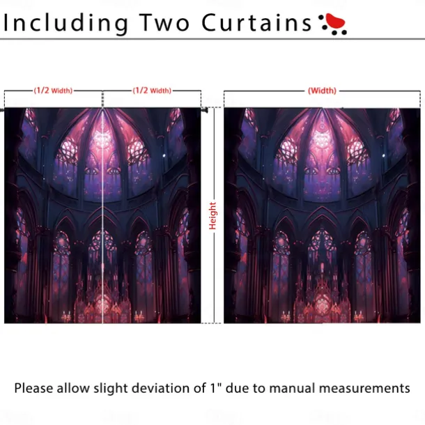 2 Panels Curtain Drapes Blackout Curtain For Living Room Bedroom Kitchen Indoor Stained Glass Window Treatments Thermal Insulated Room Darkening