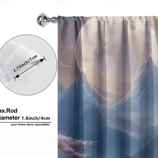 2 Panels Curtains For Living Room Bedroom, Wolf Curtain Drapes for Bedroom Door Kitchen Window Treatments Thermal Insulated Room Darkening