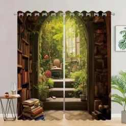 2 Panels Fantasy Room Curtain Drapes Blackout Curtain For Living Room Bedroom Kitchen Window Treatments Thermal Insulated Room Darkening