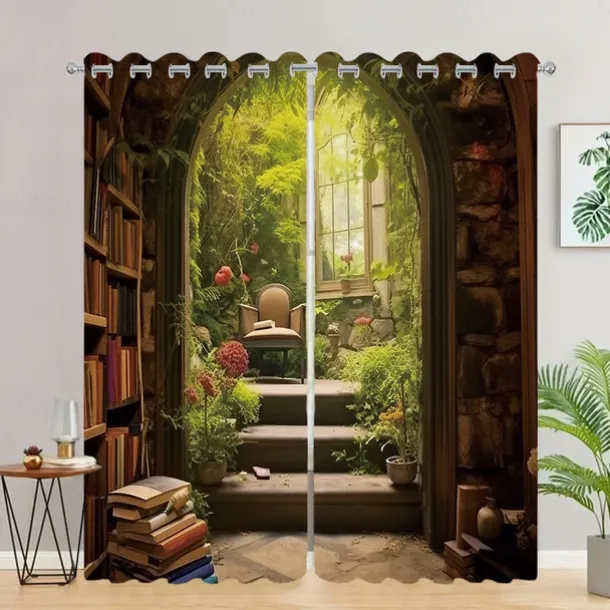 2 Panels Fantasy Room Curtain Drapes Blackout Curtain For Living Room Bedroom Kitchen Window Treatments Thermal Insulated Room Darkening