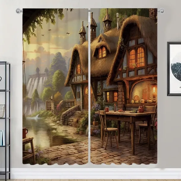 2 Panels Fantasy Room Curtain Drapes Blackout Curtain For Living Room Bedroom Kitchen Window Treatments Thermal Insulated Room Darkening
