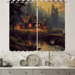 2 Panels Fantasy Room Curtain Drapes Blackout Curtain For Living Room Bedroom Kitchen Window Treatments Thermal Insulated Room Darkening