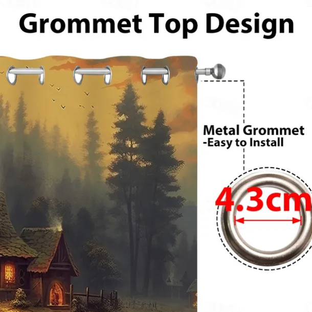 2 Panels Fantasy Room Curtain Drapes Blackout Curtain For Living Room Bedroom Kitchen Window Treatments Thermal Insulated Room Darkening