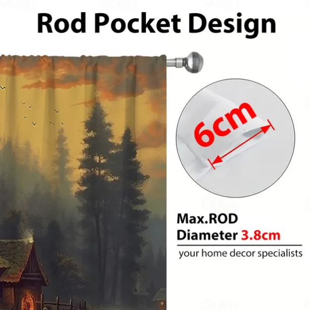 2 Panels Fantasy Room Curtain Drapes Blackout Curtain For Living Room Bedroom Kitchen Window Treatments Thermal Insulated Room Darkening