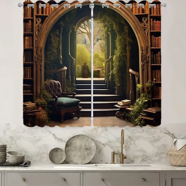 2 Panels Fantasy Room Curtain Drapes Blackout Curtain For Living Room Bedroom Kitchen Window Treatments Thermal Insulated Room Darkening