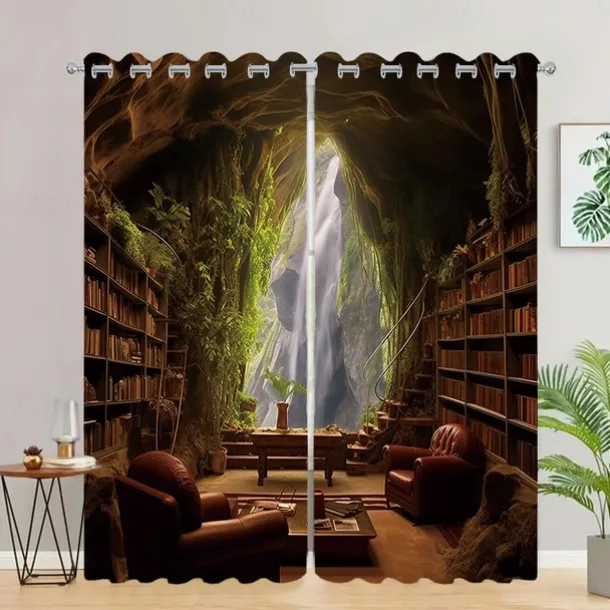 2 Panels Fantasy Room Curtain Drapes Blackout Curtain For Living Room Bedroom Kitchen Window Treatments Thermal Insulated Room Darkening