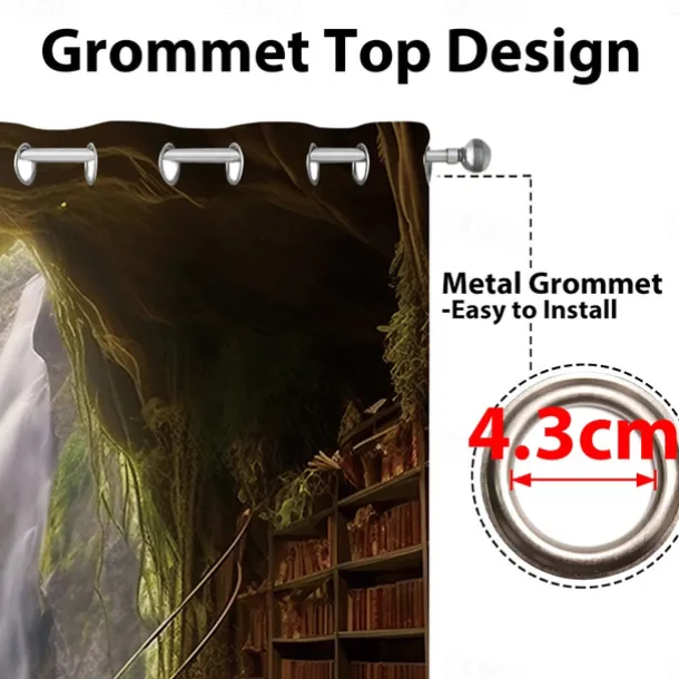 2 Panels Fantasy Room Curtain Drapes Blackout Curtain For Living Room Bedroom Kitchen Window Treatments Thermal Insulated Room Darkening