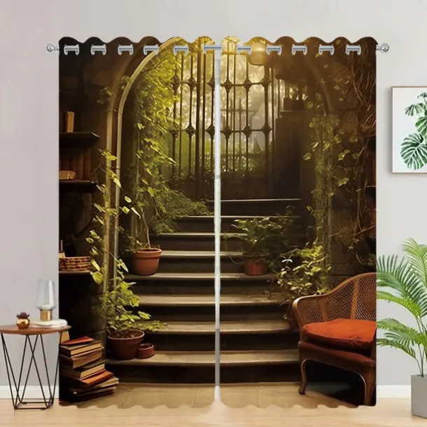2 Panels Fantasy Room Curtain Drapes Blackout Curtain For Living Room Bedroom Kitchen Window Treatments Thermal Insulated Room Darkening