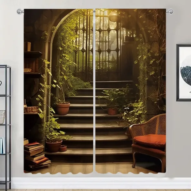 2 Panels Fantasy Room Curtain Drapes Blackout Curtain For Living Room Bedroom Kitchen Window Treatments Thermal Insulated Room Darkening